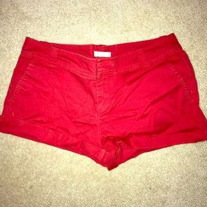 red khaki shorts